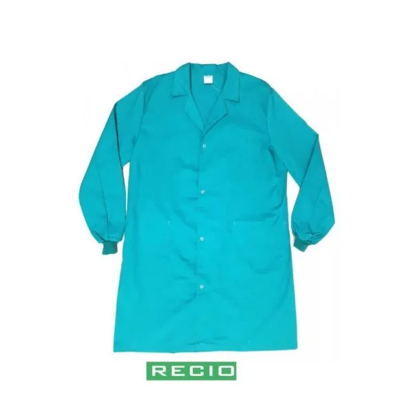 1BC71 bata manga larga unisex broches, especial alimentación, verde