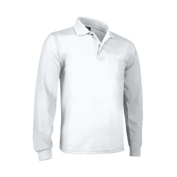 9COPGMLTOPBOLS Polo manga larga con bolsillo pique 100% algodón Breda