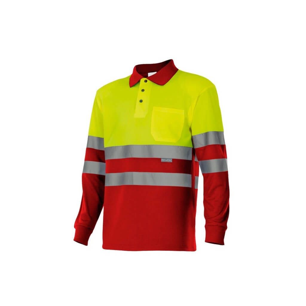 9AV175A Polo manga larga bicolor, de alta visibilidad EN20471, serie 175
