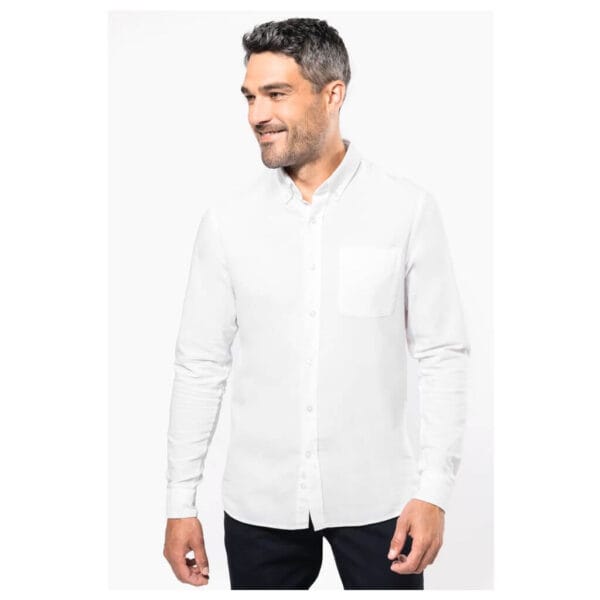 Camisa oxford manga larga entallada K516 - Imagen 9