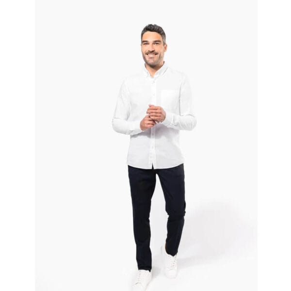 Camisa oxford manga larga entallada K516 - Imagen 12