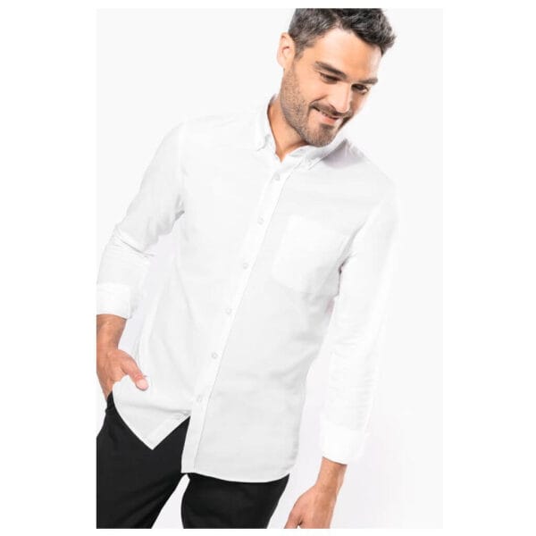 Camisa oxford manga larga entallada K516 - Imagen 10