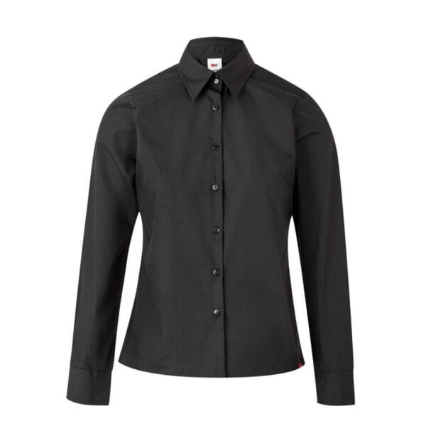 Camisa mujer manga larga Velilla 539 con cuello camisero y pinzas entalladas. Ideal para hostelería, recepción y uso profesiona