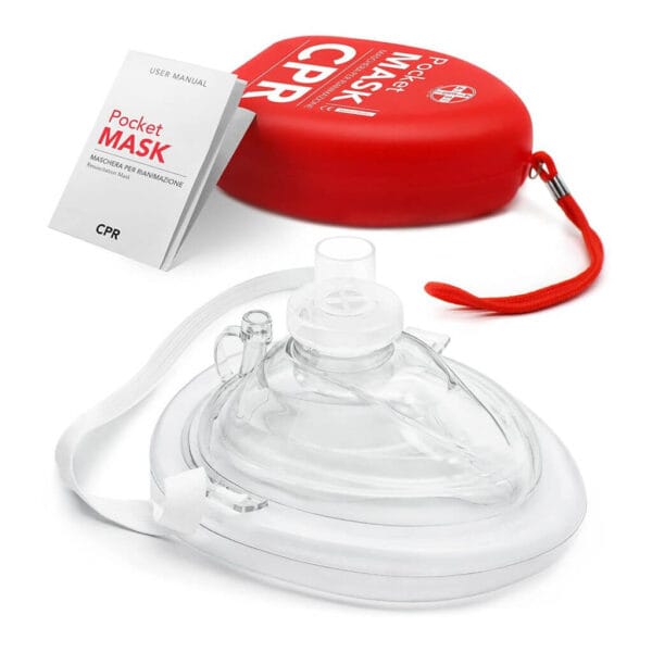 Mascarilla de reanimación RCP con válvula unidireccional para emergencias y primeros auxilios