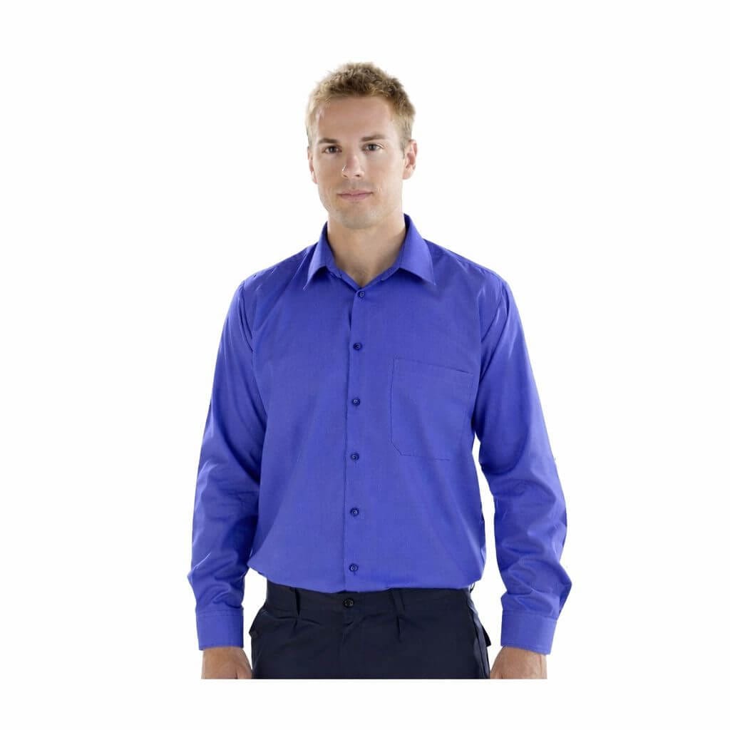 Camisa de trabajo caballero manga larga – vestuario laboral profesional
