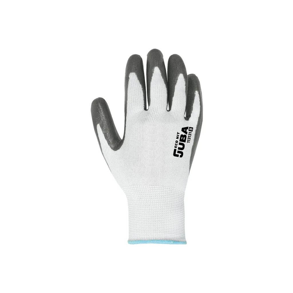 Guante de trabajo 113131 ECO-NIT de nitrilo gris y blanco para manipulación industrial