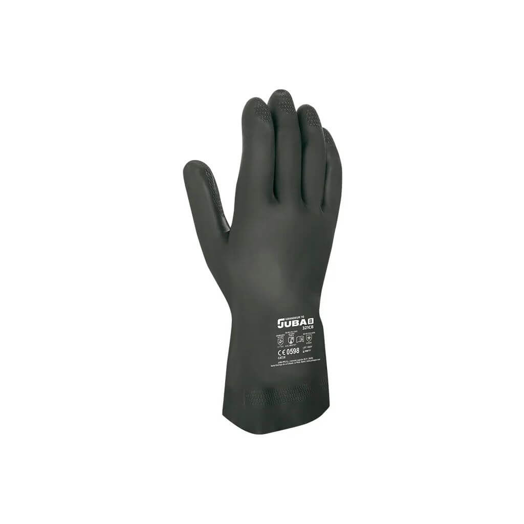 guante químico juba 321cb neopreno y latex negro